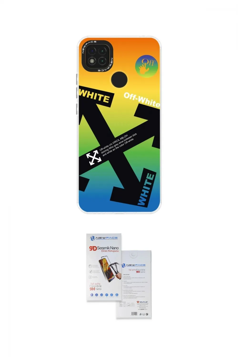 ieg™ Redmi 9C Kılıf Siluet Çizgi Koleksiyonu - Siyah Seramik Nano Ekran Koruyucu