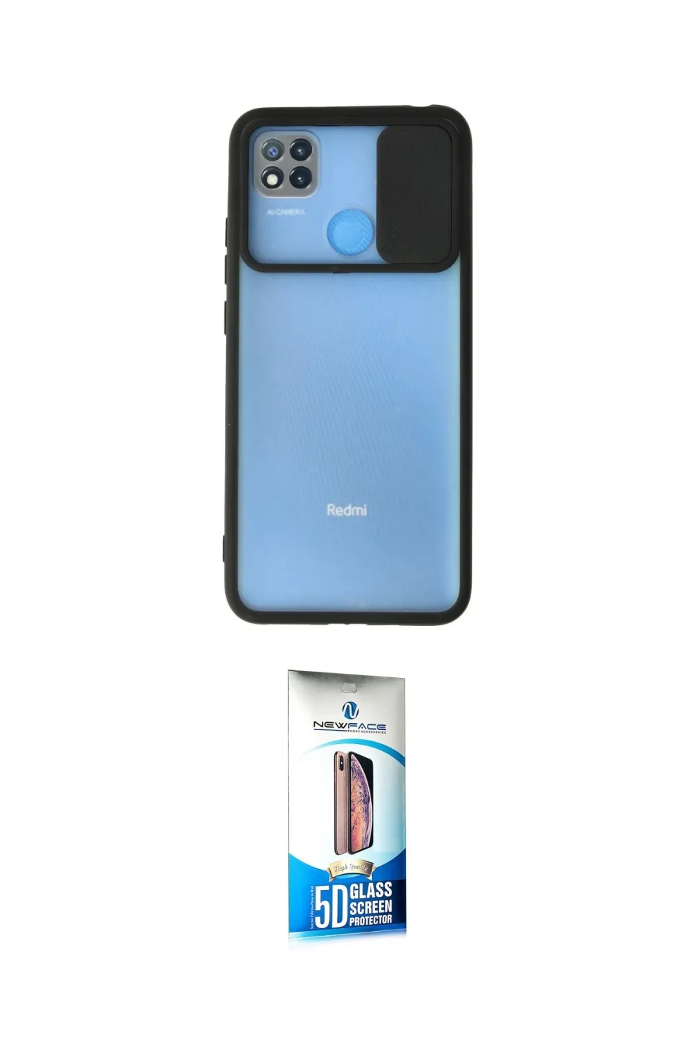 ieg™ Redmi 9C Kılıf Vadi Çizgi - Siyah 5D Eko Cam Ekran Koruyucu