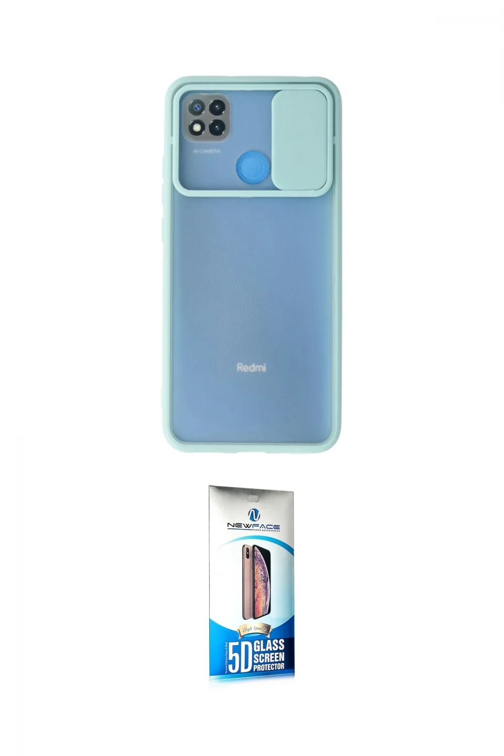 ieg™ Redmi 9C Kılıf Vadi Çizgi - Siyah 5D Eko Cam Ekran Koruyucu