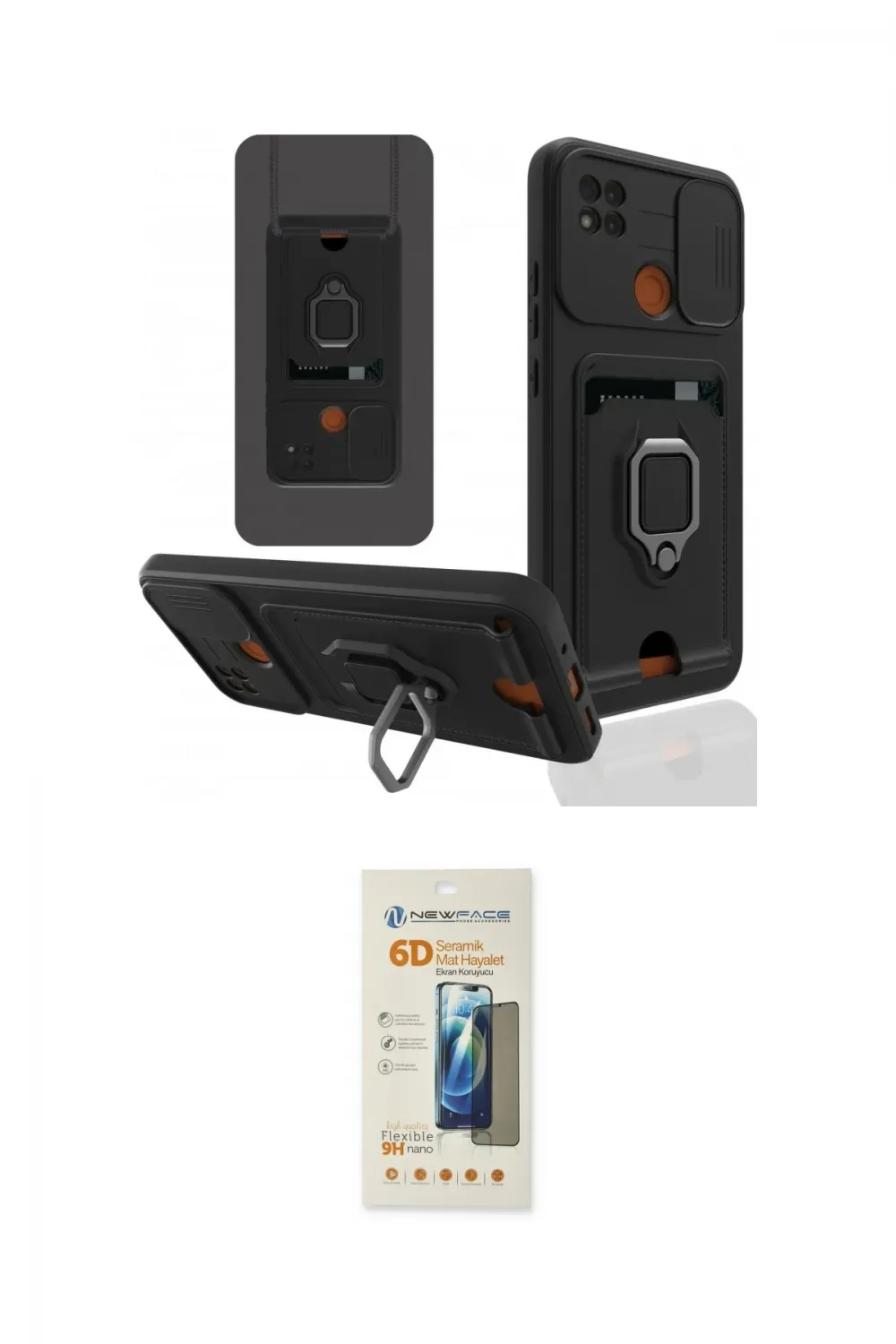 ieg™ Redmi 9C Kılıf Vadi Form Prime - Siyah 6D Mat Seramik Hayalet Nano Ekran Koruyucu