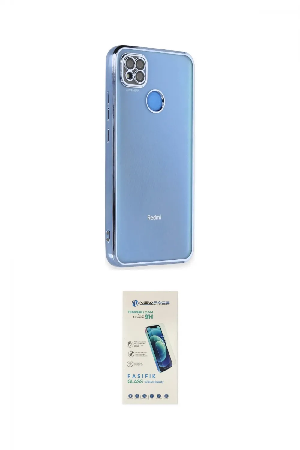 ieg™ Redmi 9C Kılıf Vadi Minimal - Şeffaf Pasifik Cam Ekran Koruyucu