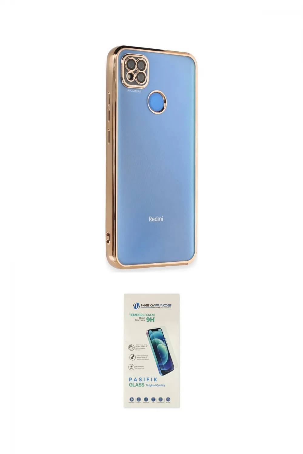 ieg™ Redmi 9C Kılıf Vadi Minimal - Şeffaf Pasifik Cam Ekran Koruyucu