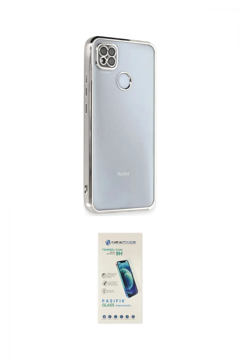 ieg™ Redmi 9C Kılıf Vadi Minimal - Şeffaf Pasifik Cam Ekran Koruyucu