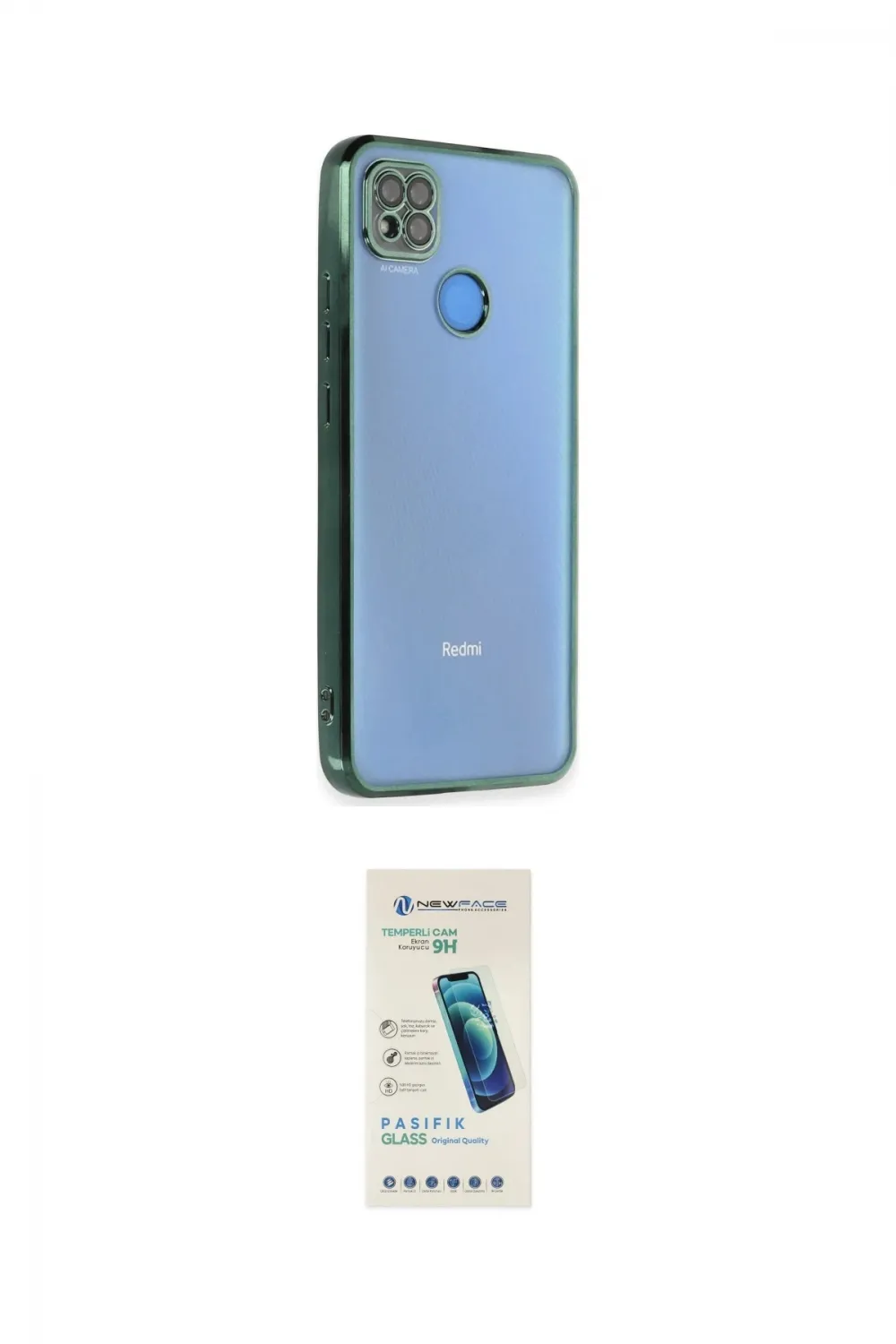 ieg™ Redmi 9C Kılıf Vadi Minimal - Şeffaf Pasifik Cam Ekran Koruyucu