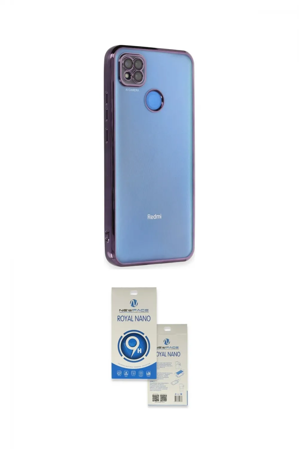 ieg™ Redmi 9C Kılıf Vadi Minimal - Şeffaf Royal Nano Ekran Koruyucu