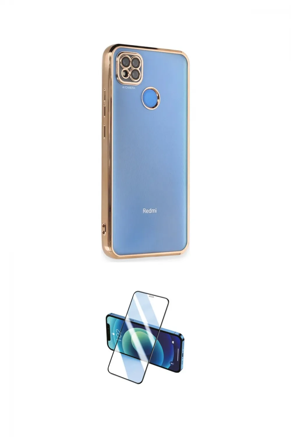 ieg™ Redmi 9C Kılıf Vadi Minimal - Siyah 3D Antistatik Seramik Nano Ekran Koruyucu
