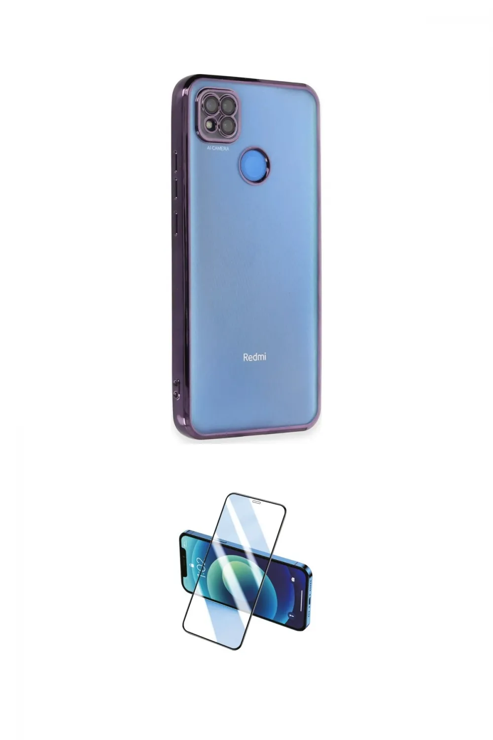 ieg™ Redmi 9C Kılıf Vadi Minimal - Siyah 3D Antistatik Seramik Nano Ekran Koruyucu