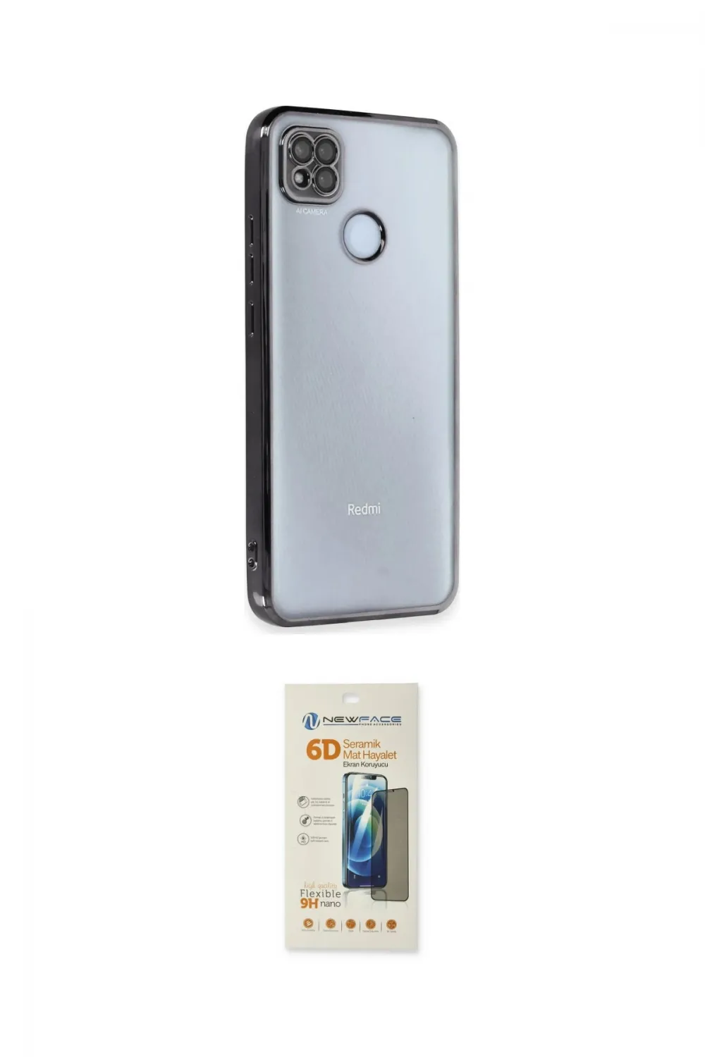 ieg™ Redmi 9C Kılıf Vadi Minimal - Siyah 6D Mat Seramik Hayalet Nano Ekran Koruyucu