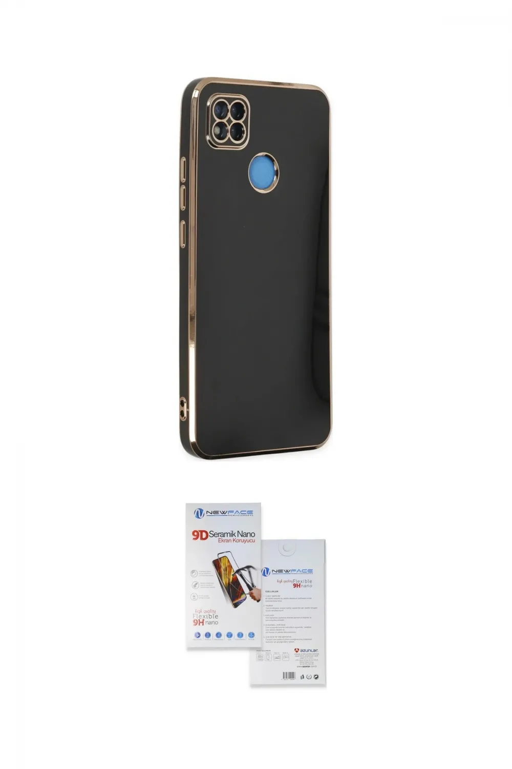 ieg™ Redmi 9C Kılıf Yankı Serisi - Siyah Seramik Nano Ekran Koruyucu