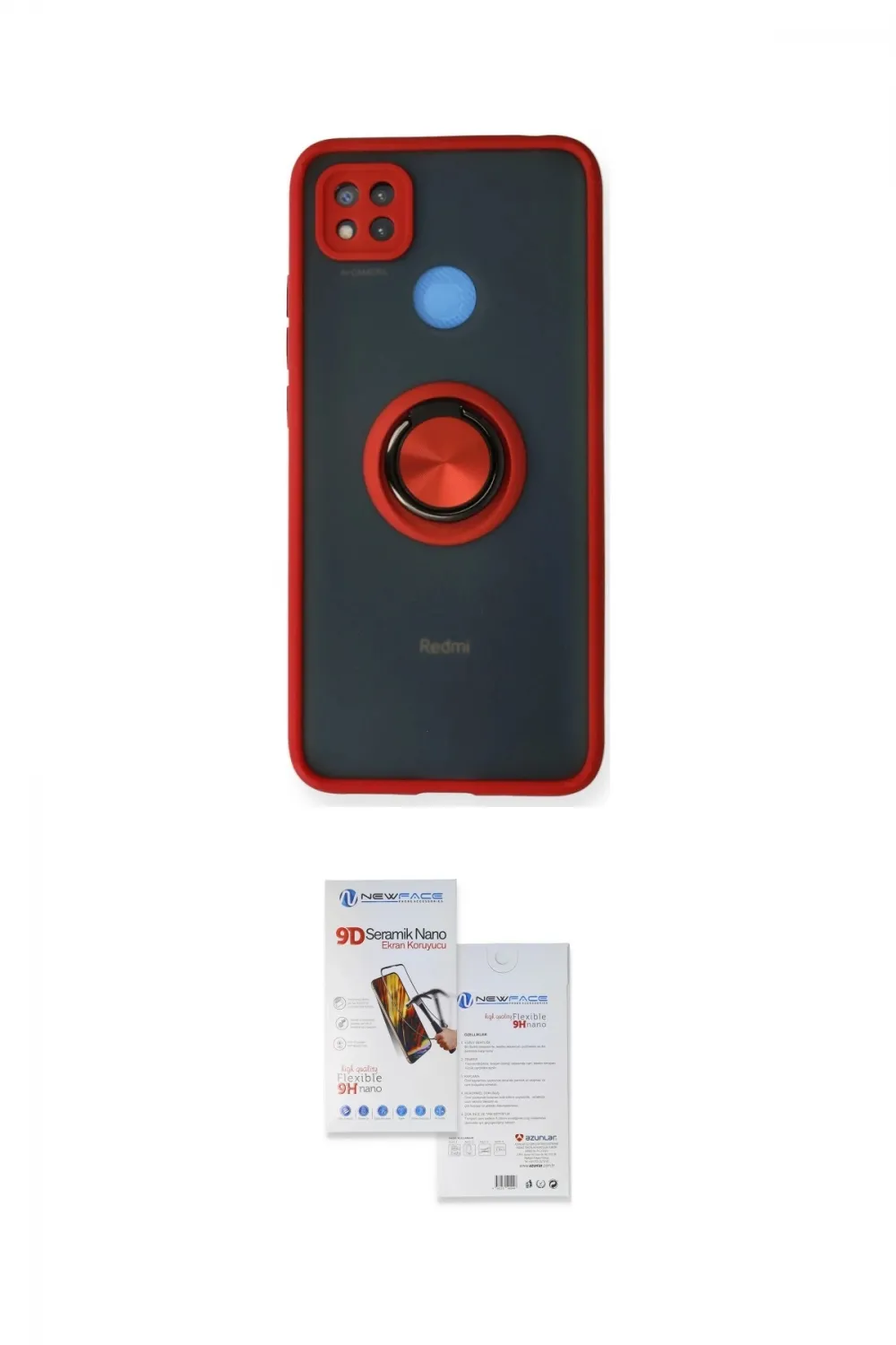 ieg™ Redmi 9C Kılıf Yörünge Çizgi - Siyah Seramik Nano Ekran Koruyucu