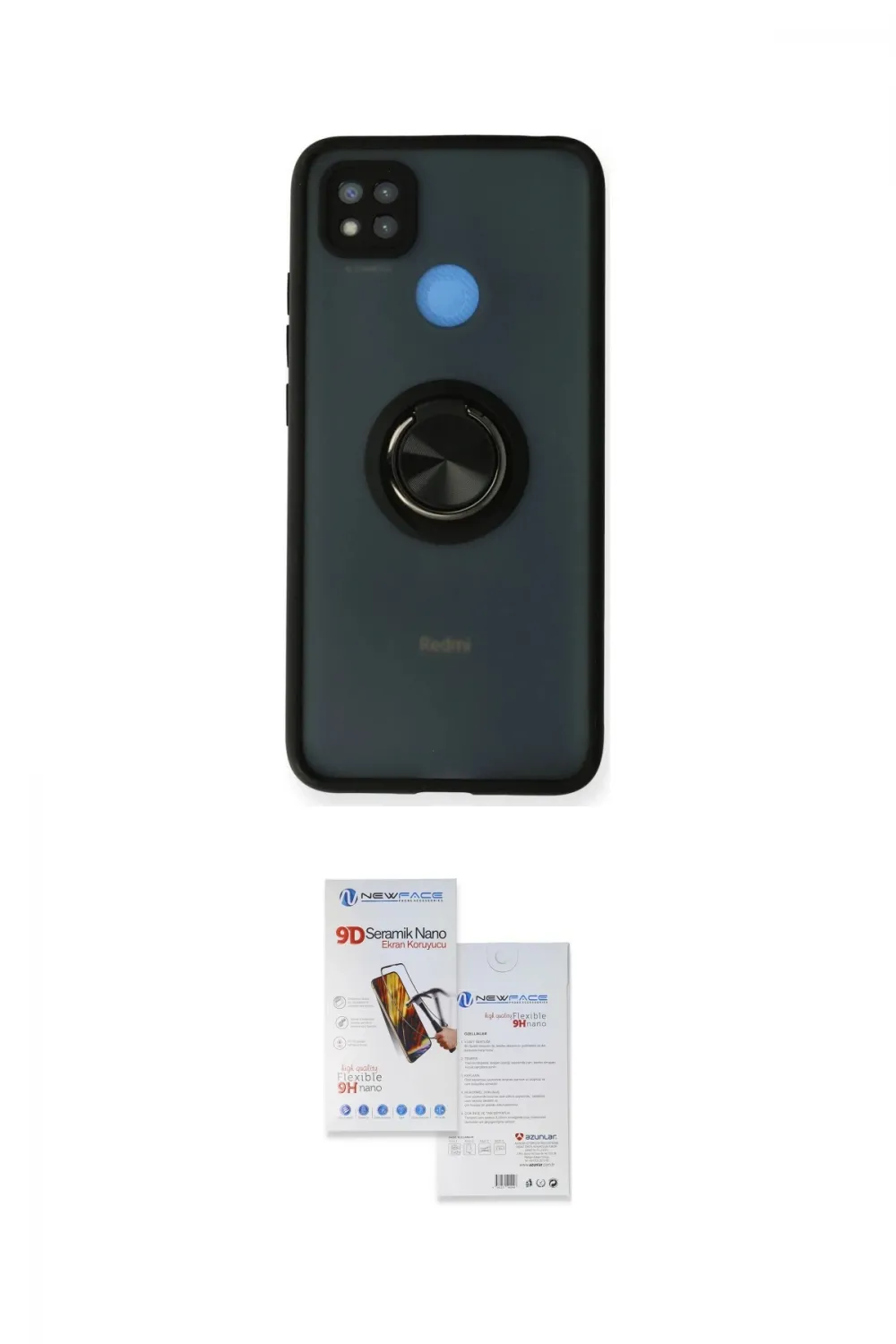 ieg™ Redmi 9C Kılıf Yörünge Çizgi - Siyah Seramik Nano Ekran Koruyucu