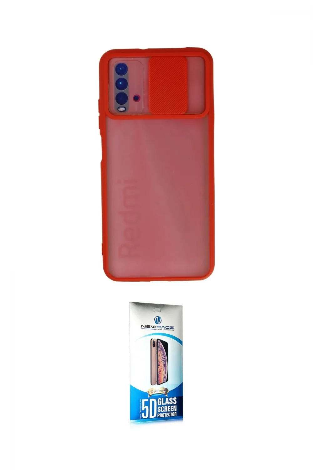 ieg™ Redmi 9T Kılıf Vadi Çizgi - Siyah 5D Eko Cam Ekran Koruyucu
