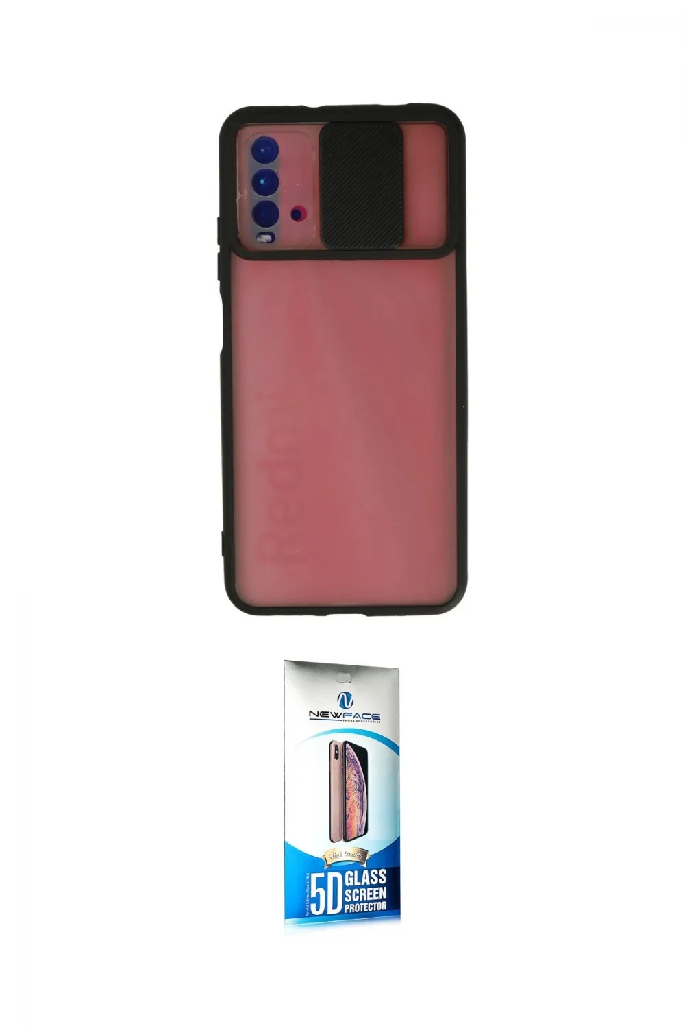 ieg™ Redmi 9T Kılıf Vadi Çizgi - Siyah 5D Eko Cam Ekran Koruyucu