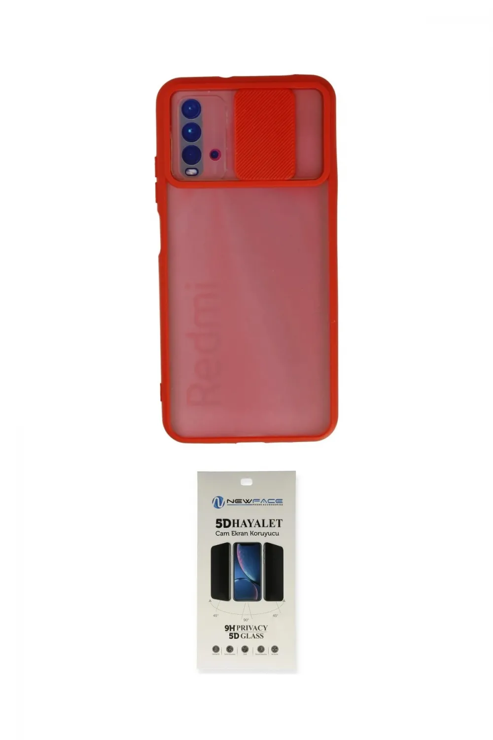 ieg™ Redmi 9T Kılıf Vadi Çizgi - Siyah 5D Hayalet Cam Ekran Koruyucu