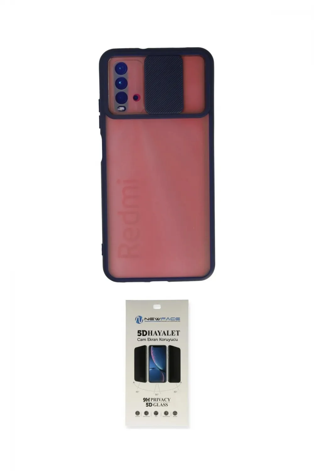 ieg™ Redmi 9T Kılıf Vadi Çizgi - Siyah 5D Hayalet Cam Ekran Koruyucu