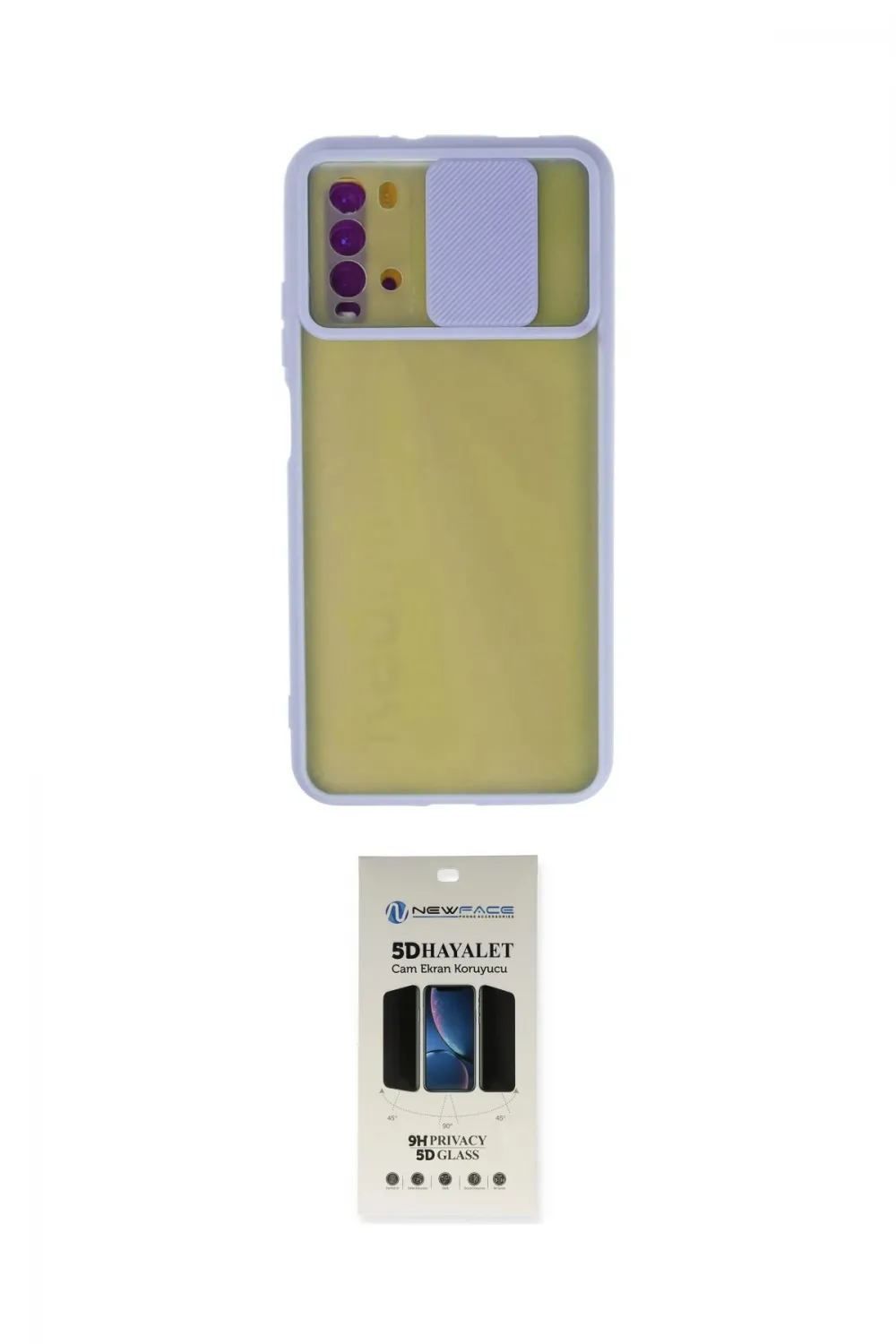 ieg™ Redmi 9T Kılıf Vadi Çizgi - Siyah 5D Hayalet Cam Ekran Koruyucu