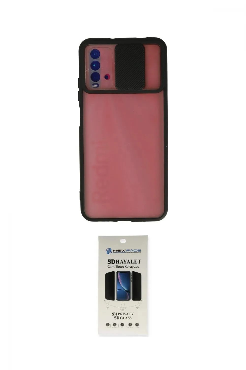 ieg™ Redmi 9T Kılıf Vadi Çizgi - Siyah 5D Hayalet Cam Ekran Koruyucu