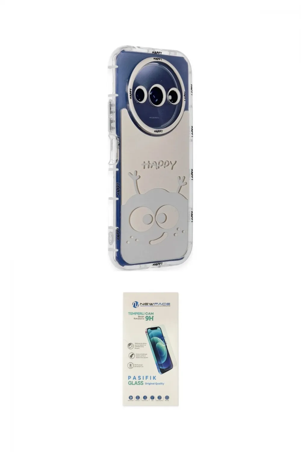 ieg™ Redmi A3 4G Kılıf Ahenk Modern Serisi - Şeffaf Pasifik Cam Ekran Koruyucu