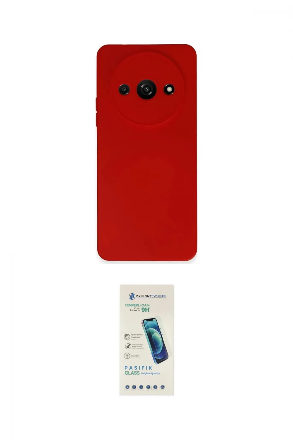 ieg™ Redmi A3 4G Kılıf Ahenk Serisi - Şeffaf Pasifik Cam Ekran Koruyucu