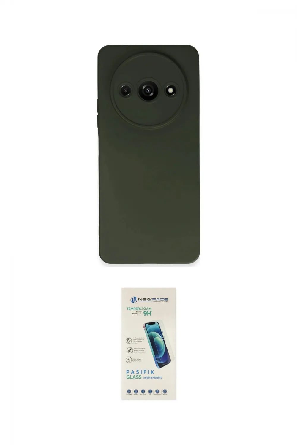 ieg™ Redmi A3 4G Kılıf Ahenk Serisi - Şeffaf Pasifik Cam Ekran Koruyucu