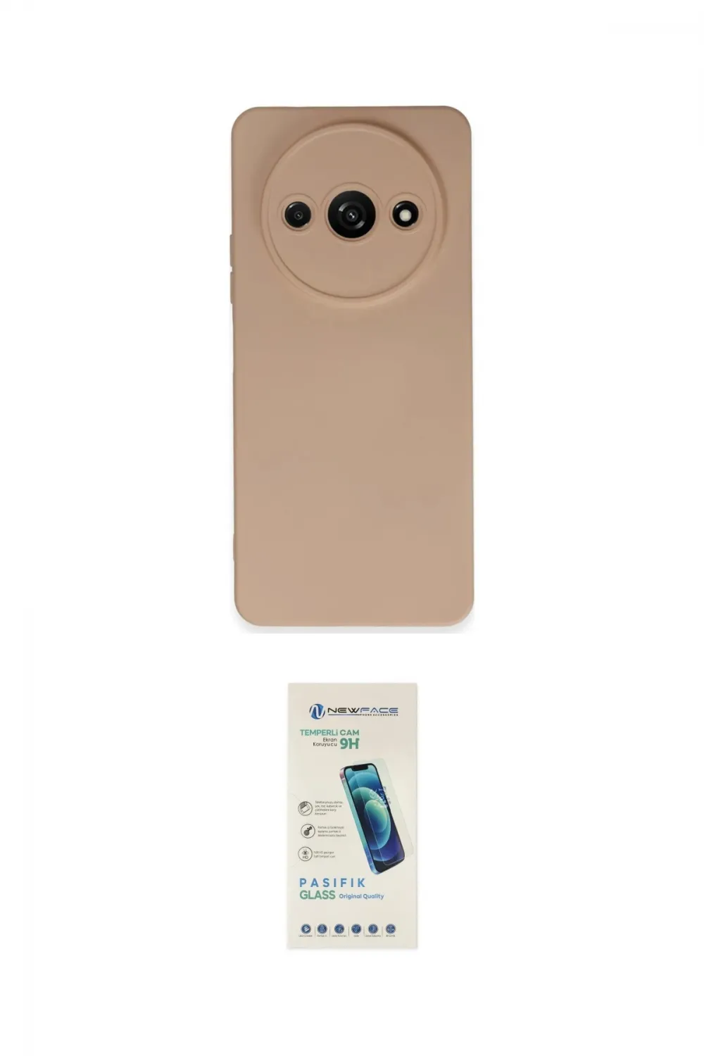 ieg™ Redmi A3 4G Kılıf Ahenk Serisi - Şeffaf Pasifik Cam Ekran Koruyucu