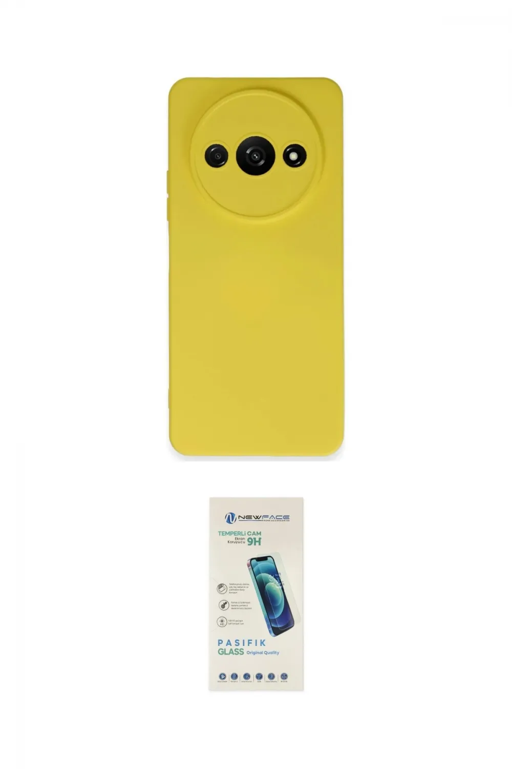 ieg™ Redmi A3 4G Kılıf Ahenk Serisi - Şeffaf Pasifik Cam Ekran Koruyucu