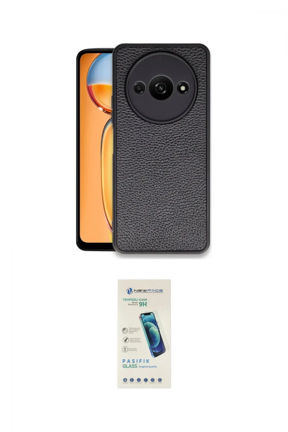 ieg™ Redmi A3 4G Kılıf Kıvılcım Işık Serisi - Şeffaf Pasifik Cam Ekran Koruyucu