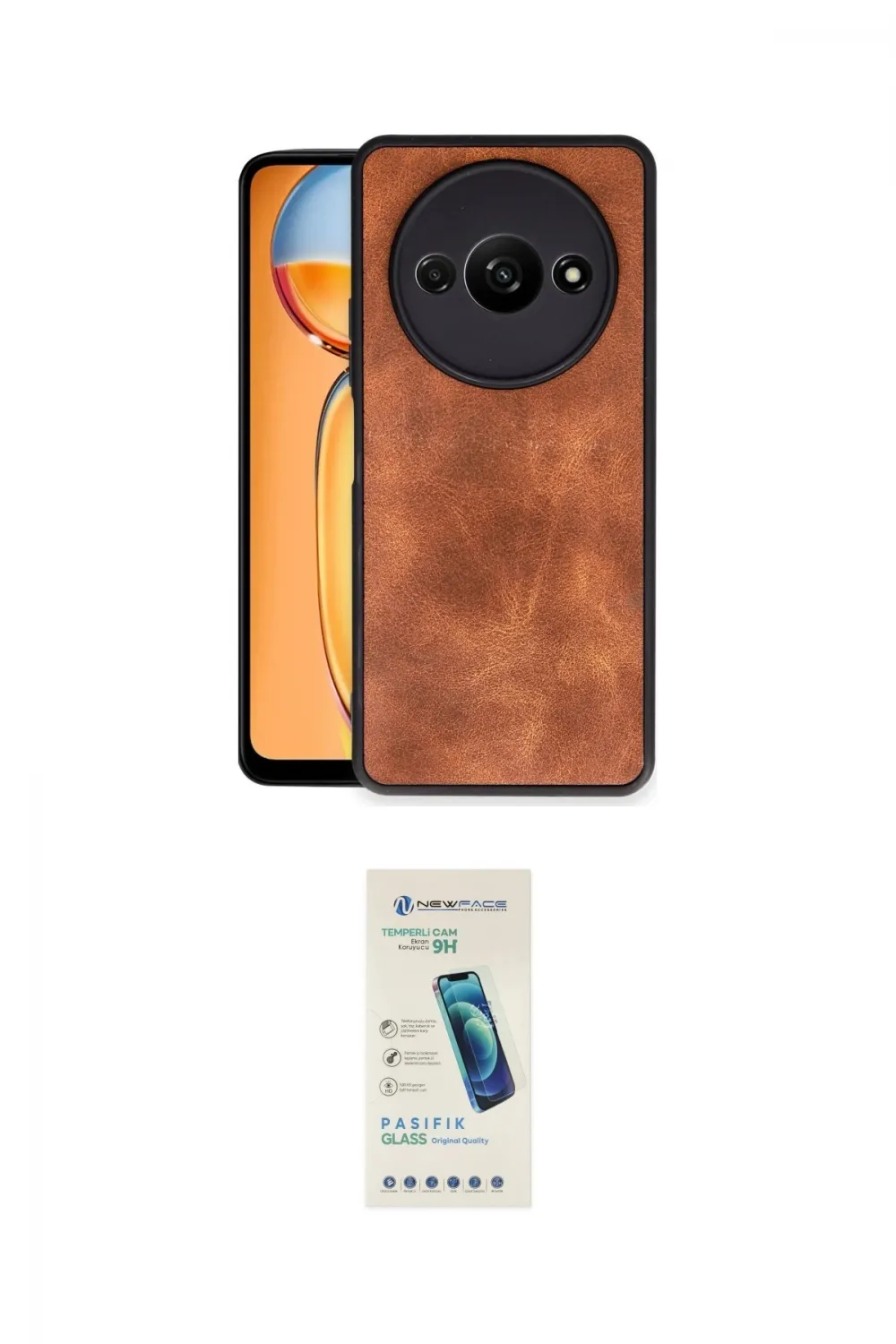 ieg™ Redmi A3 4G Kılıf Kıvılcım Işık Serisi - Şeffaf Pasifik Cam Ekran Koruyucu