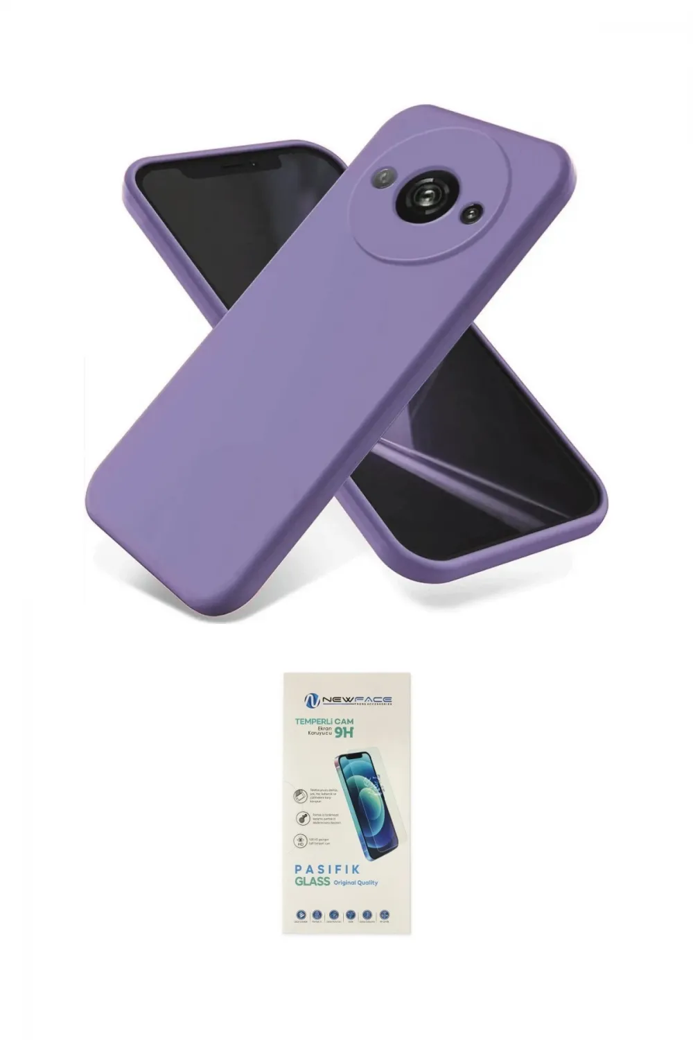 ieg™ Redmi A3 4G Kılıf Kozmos Yansıma Özel Seri - Şeffaf Pasifik Cam Ekran Koruyucu