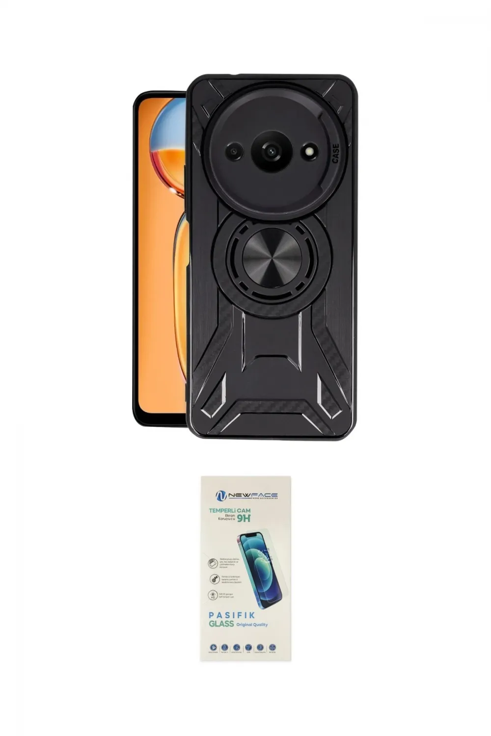 ieg™ Redmi A3 4G Kılıf Nova Yansıma Prime - Şeffaf Pasifik Cam Ekran Koruyucu
