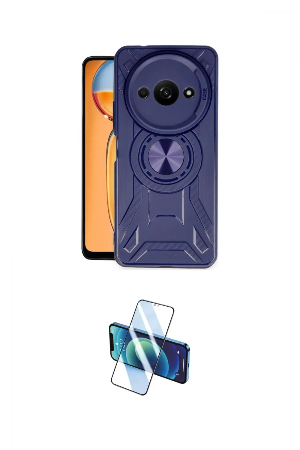 ieg™ Redmi A3 4G Kılıf Nova Yansıma Prime - Siyah 3D Antistatik Cam Ekran Koruyucu
