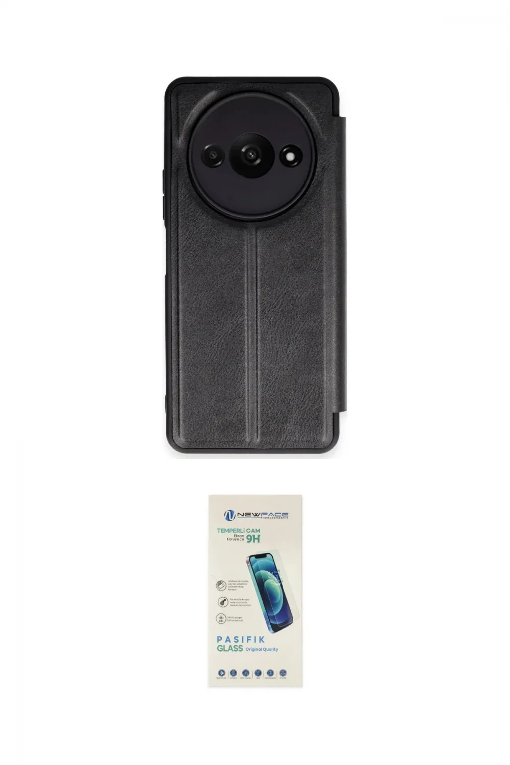 ieg™ Redmi A3 4G Kılıf Zirve Yansıma Serisi - Şeffaf Pasifik Cam Ekran Koruyucu