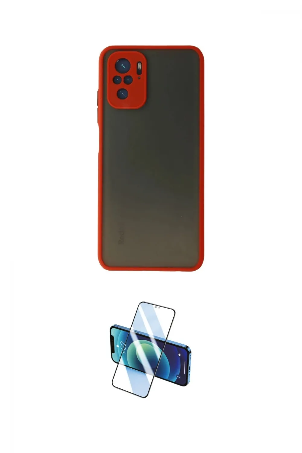 ieg™ Redmi Note 10 Kılıf Ahenk Çizgi Serisi - Siyah 3D Antistatik Cam Ekran Koruyucu