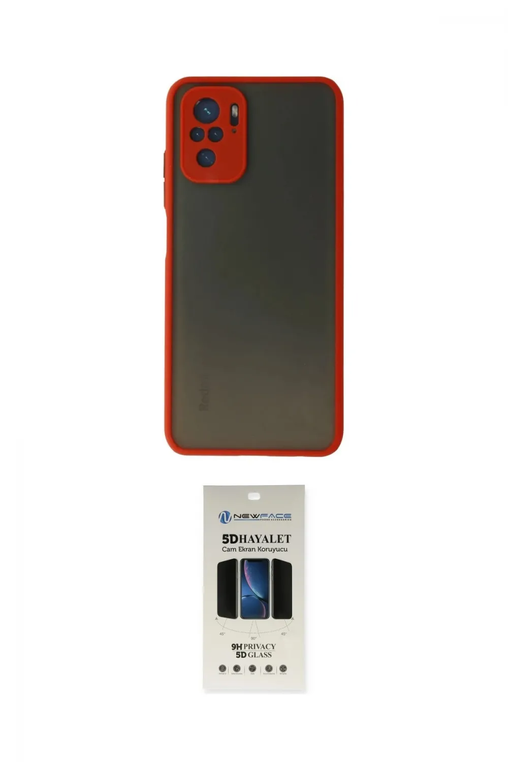 ieg™ Redmi Note 10 Kılıf Ahenk Çizgi Serisi - Siyah 5D Hayalet Cam Ekran Koruyucu