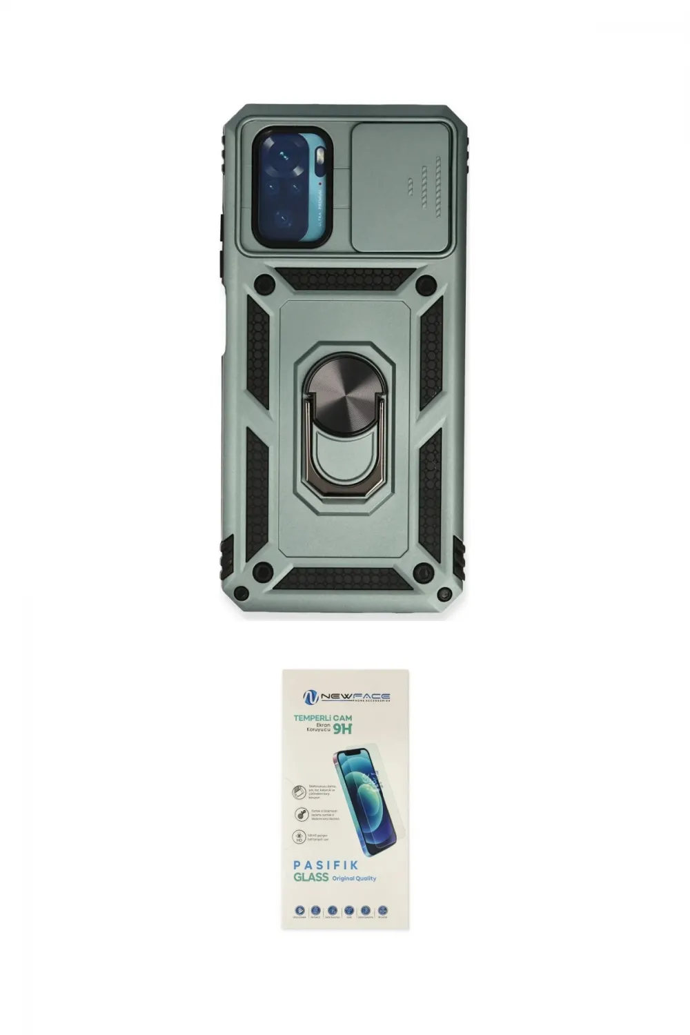 ieg™ Redmi Note 10 Kılıf Ahenk Klasik - Şeffaf Pasifik Cam Ekran Koruyucu