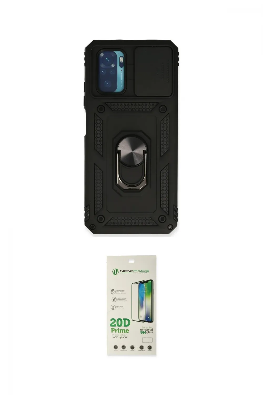 ieg™ Redmi Note 10 Kılıf Ahenk Klasik - Siyah 20D Premium Cam Ekran Koruyucu