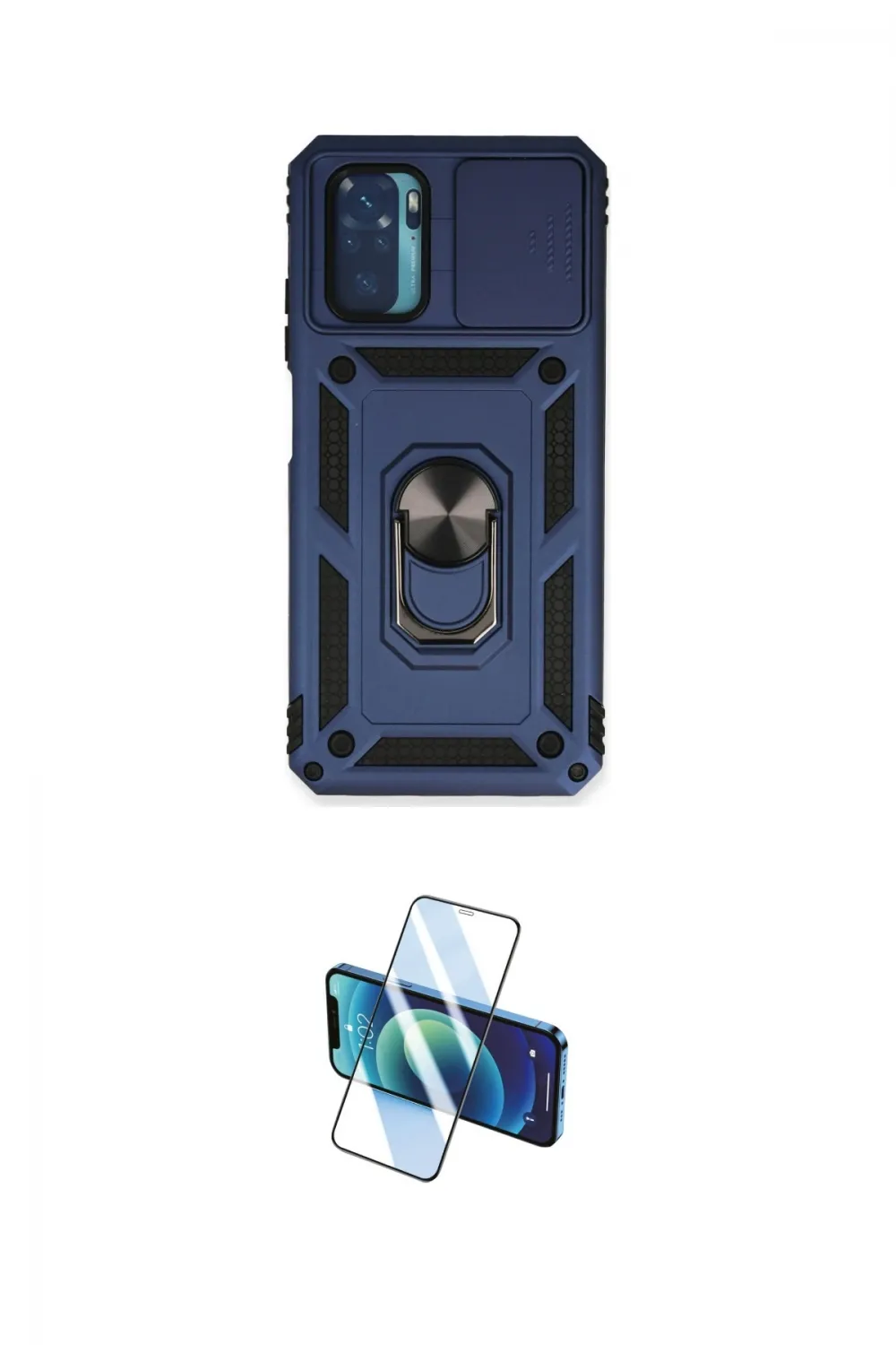 ieg™ Redmi Note 10 Kılıf Ahenk Klasik - Siyah 3D Antistatik Cam Ekran Koruyucu