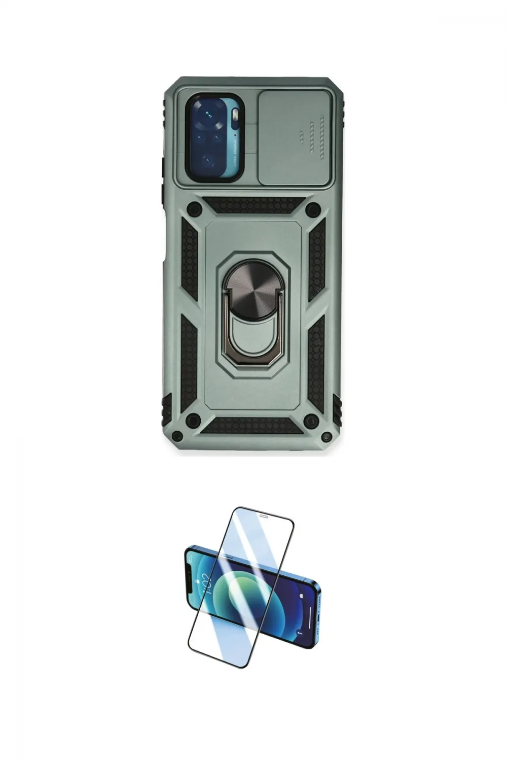 ieg™ Redmi Note 10 Kılıf Ahenk Klasik - Siyah 3D Antistatik Cam Ekran Koruyucu