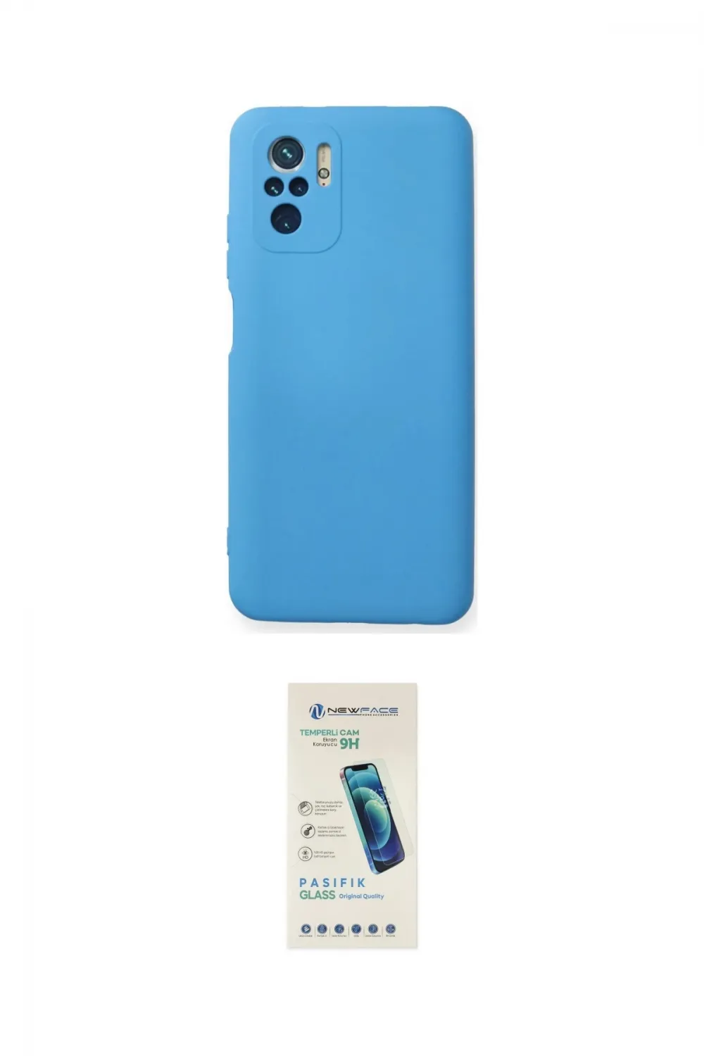 ieg™ Redmi Note 10 Kılıf Ahenk Serisi - Şeffaf Pasifik Cam Ekran Koruyucu