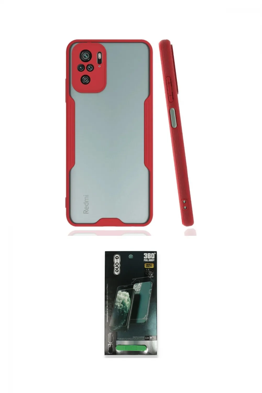 ieg™ Redmi Note 10 Kılıf Atlas Asil Serisi - Şeffaf 360 Full Body Arka Koruyucu