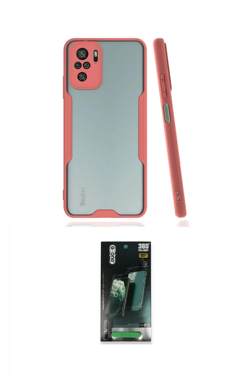 ieg™ Redmi Note 10 Kılıf Atlas Asil Serisi - Şeffaf 360 Full Body Arka Koruyucu