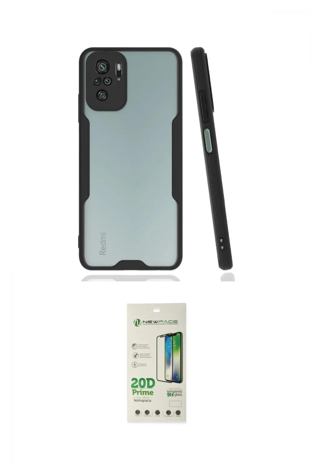 ieg™ Redmi Note 10 Kılıf Atlas Asil Serisi - Siyah 20D Premium Cam Ekran Koruyucu