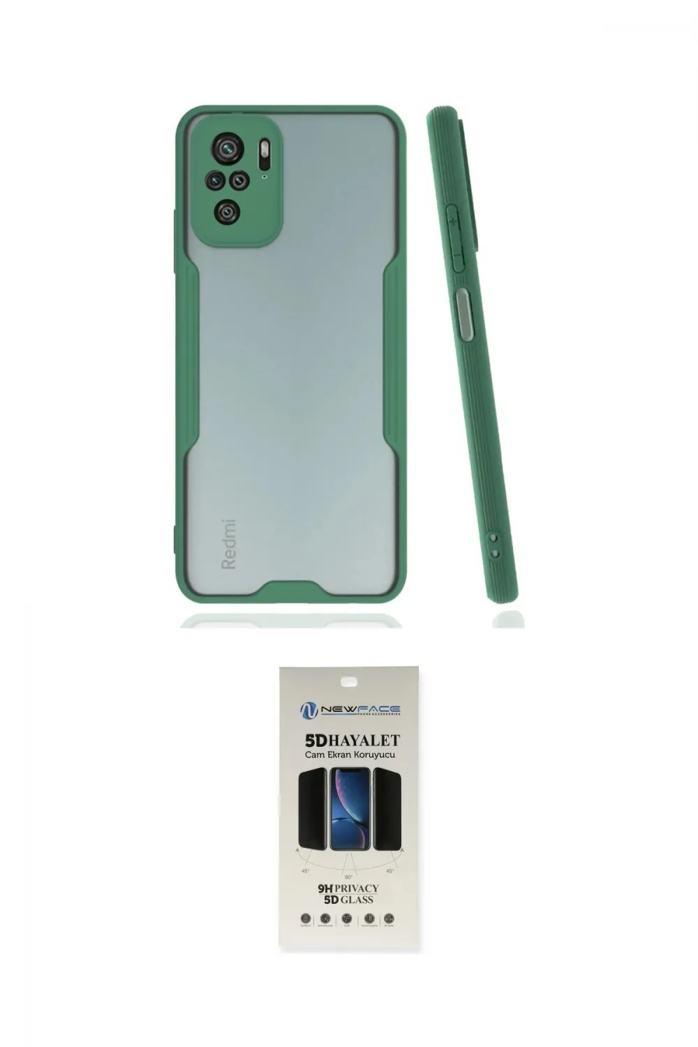 ieg™ Redmi Note 10 Kılıf Atlas Asil Serisi - Siyah 5D Hayalet Cam Ekran Koruyucu