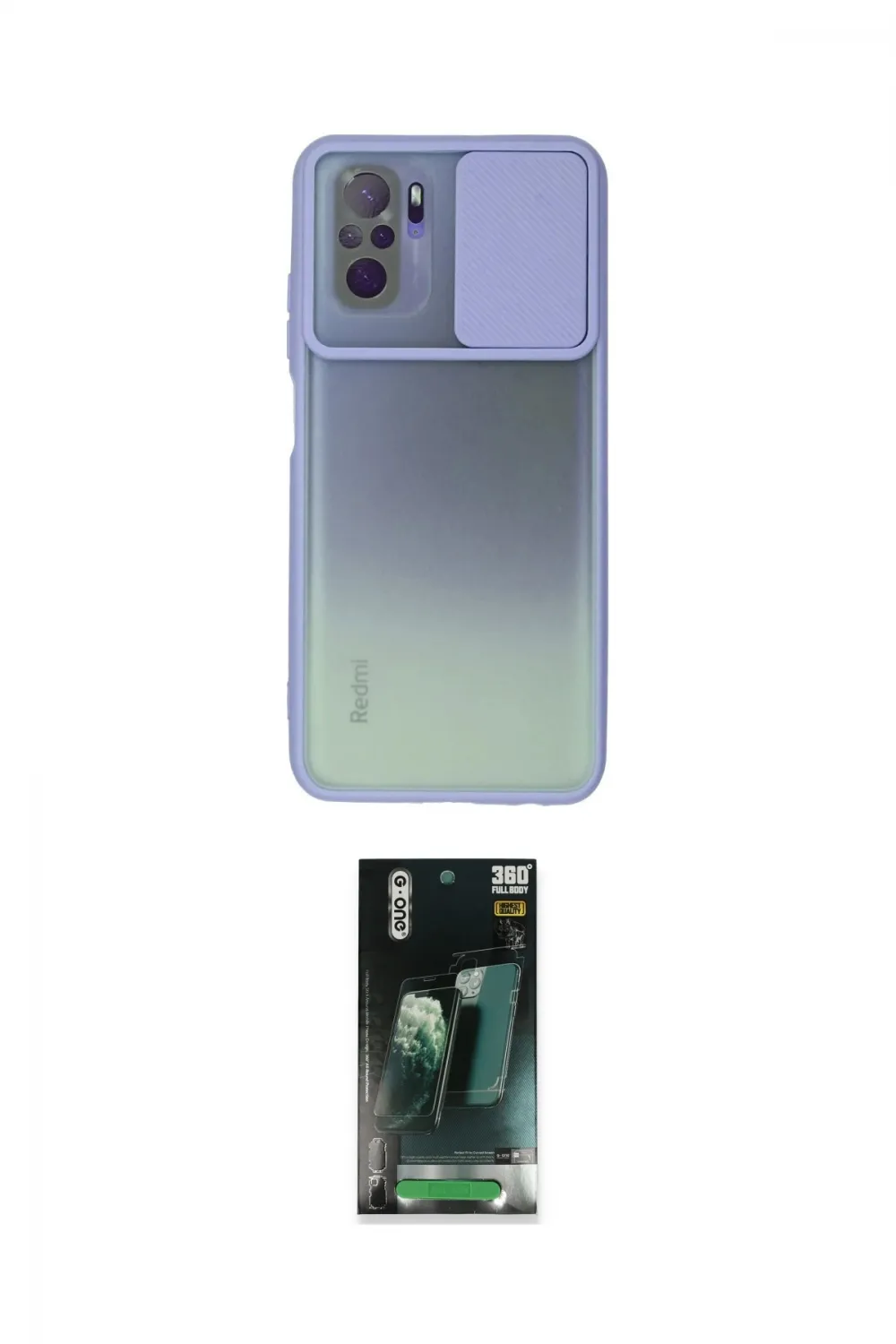 ieg™ Redmi Note 10 Kılıf Vadi Çizgi - Şeffaf 360 Full Body Arka Koruyucu