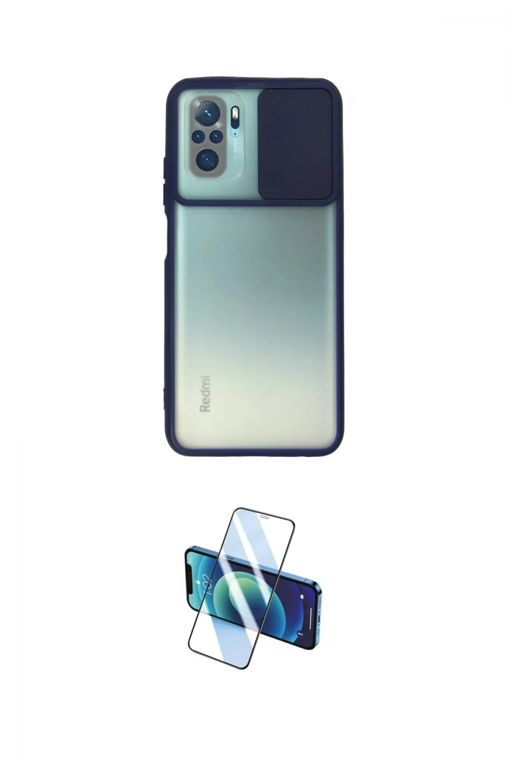 ieg™ Redmi Note 10 Kılıf Vadi Çizgi - Siyah 3D Antistatik Cam Ekran Koruyucu