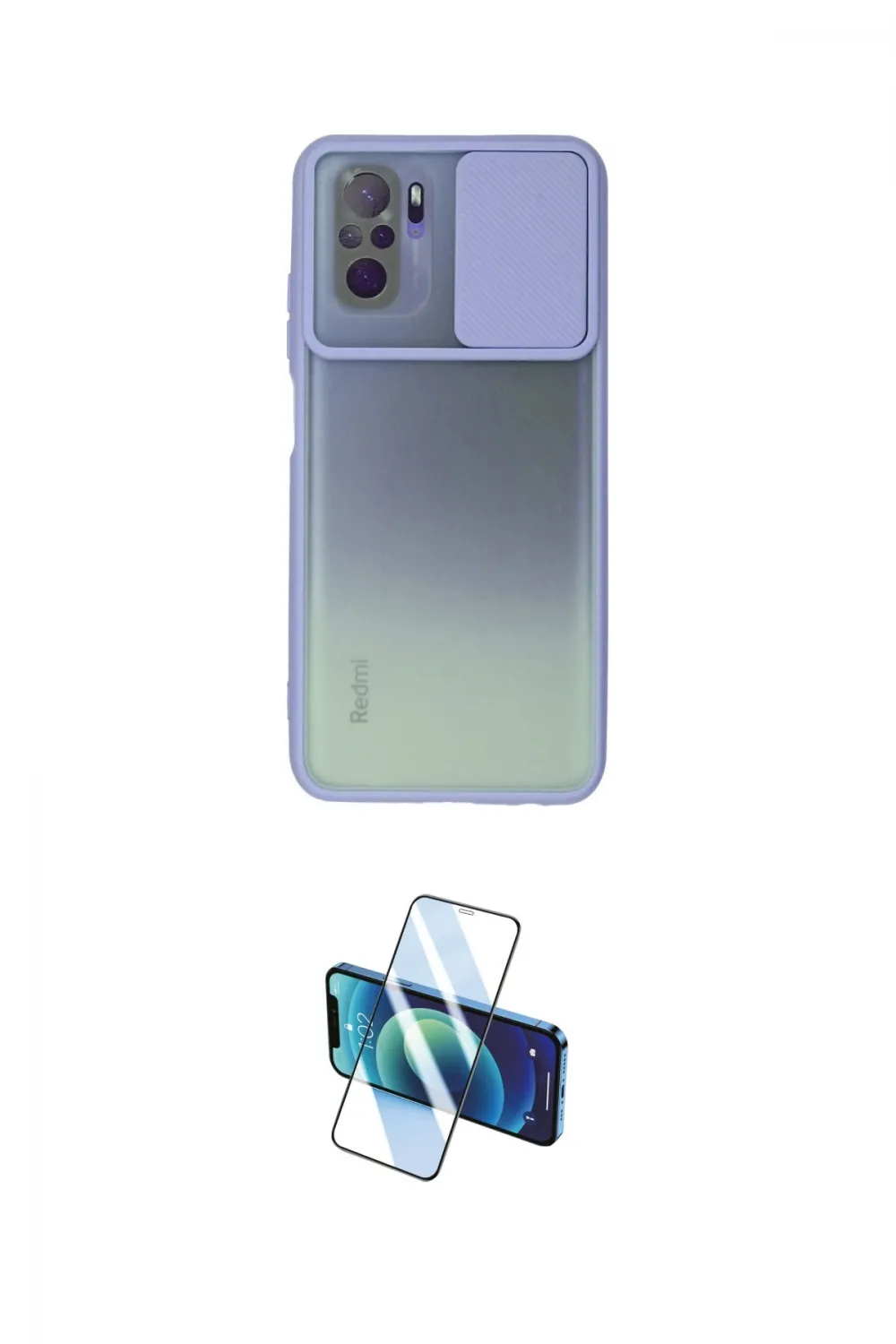 ieg™ Redmi Note 10 Kılıf Vadi Çizgi - Siyah 3D Antistatik Cam Ekran Koruyucu