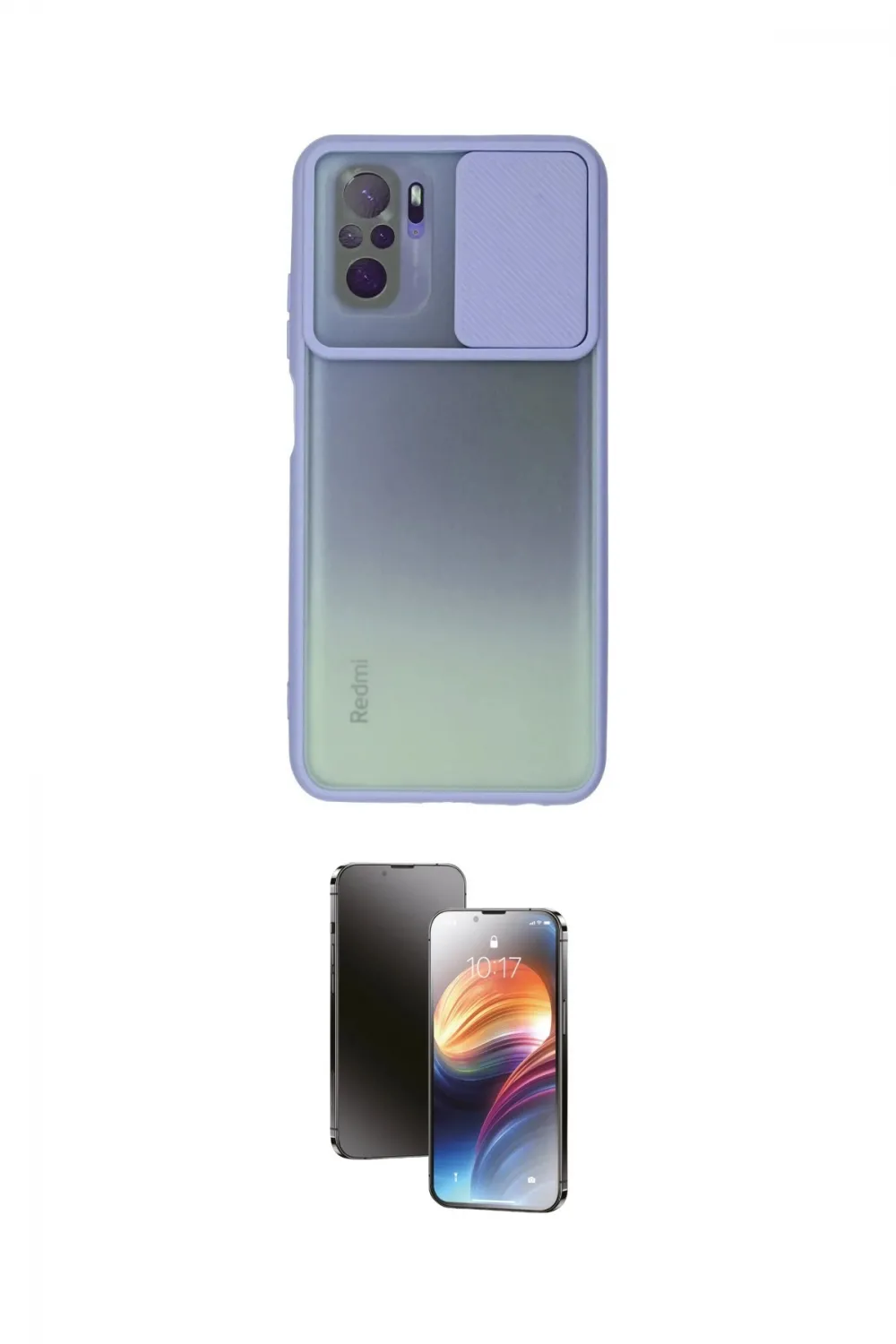 ieg™ Redmi Note 10 Kılıf Vadi Çizgi - Siyah 3D Antistatik Mat Seramik Nano Ekran Koruyucu