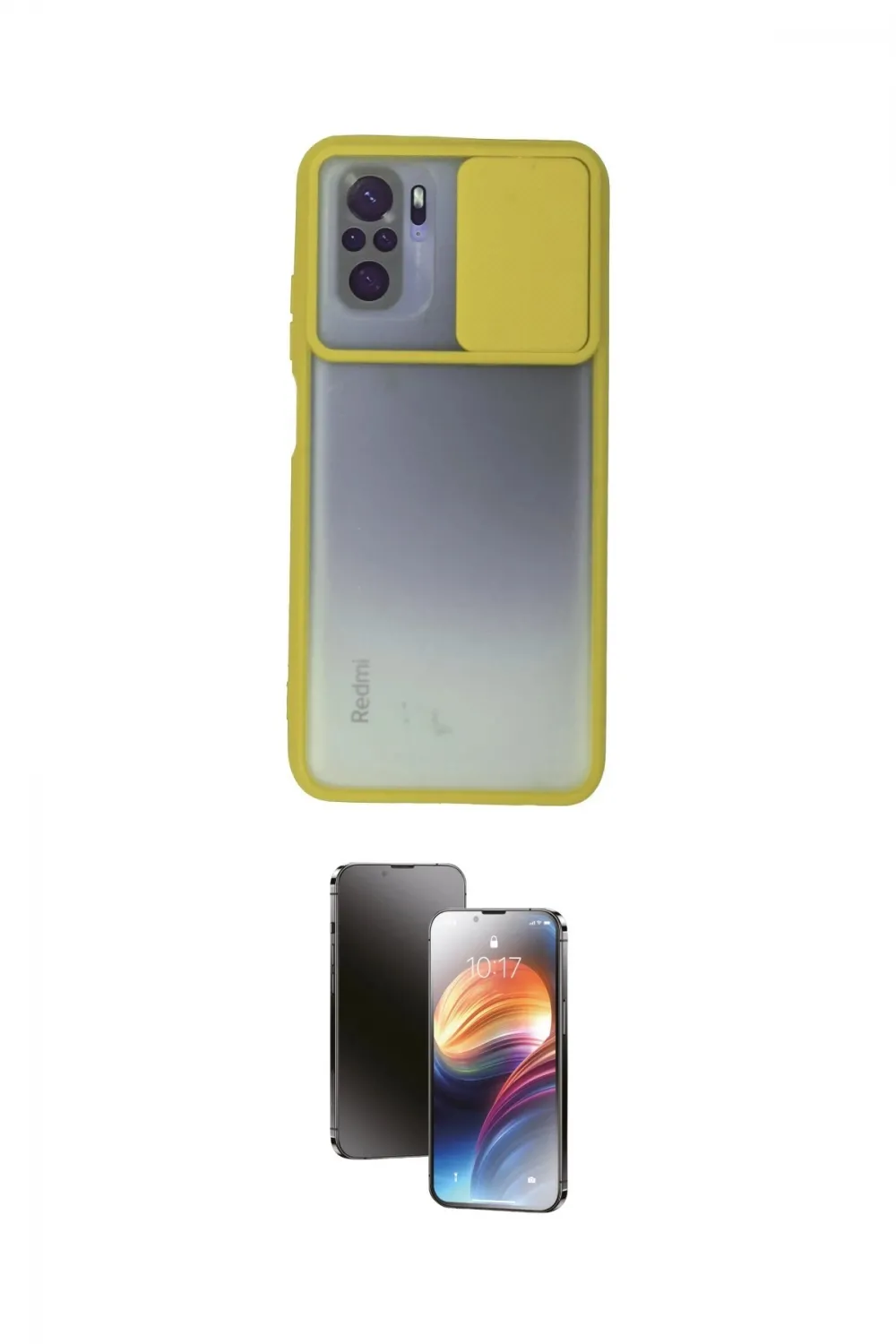 ieg™ Redmi Note 10 Kılıf Vadi Çizgi - Siyah 3D Antistatik Mat Seramik Nano Ekran Koruyucu