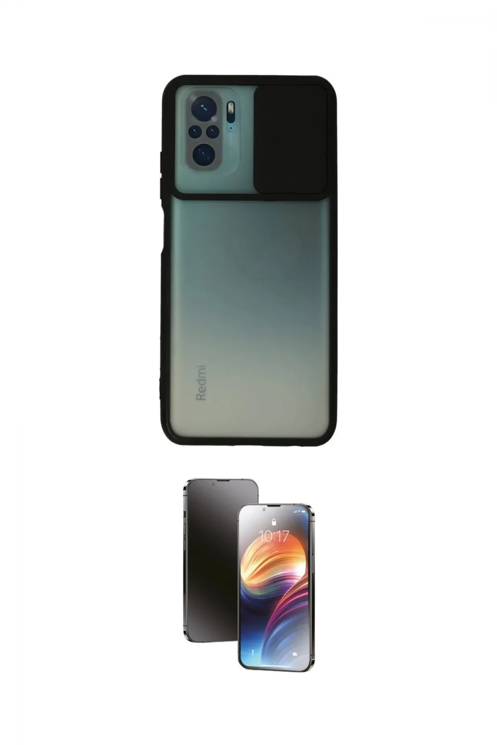 ieg™ Redmi Note 10 Kılıf Vadi Çizgi - Siyah 3D Antistatik Mat Seramik Nano Ekran Koruyucu