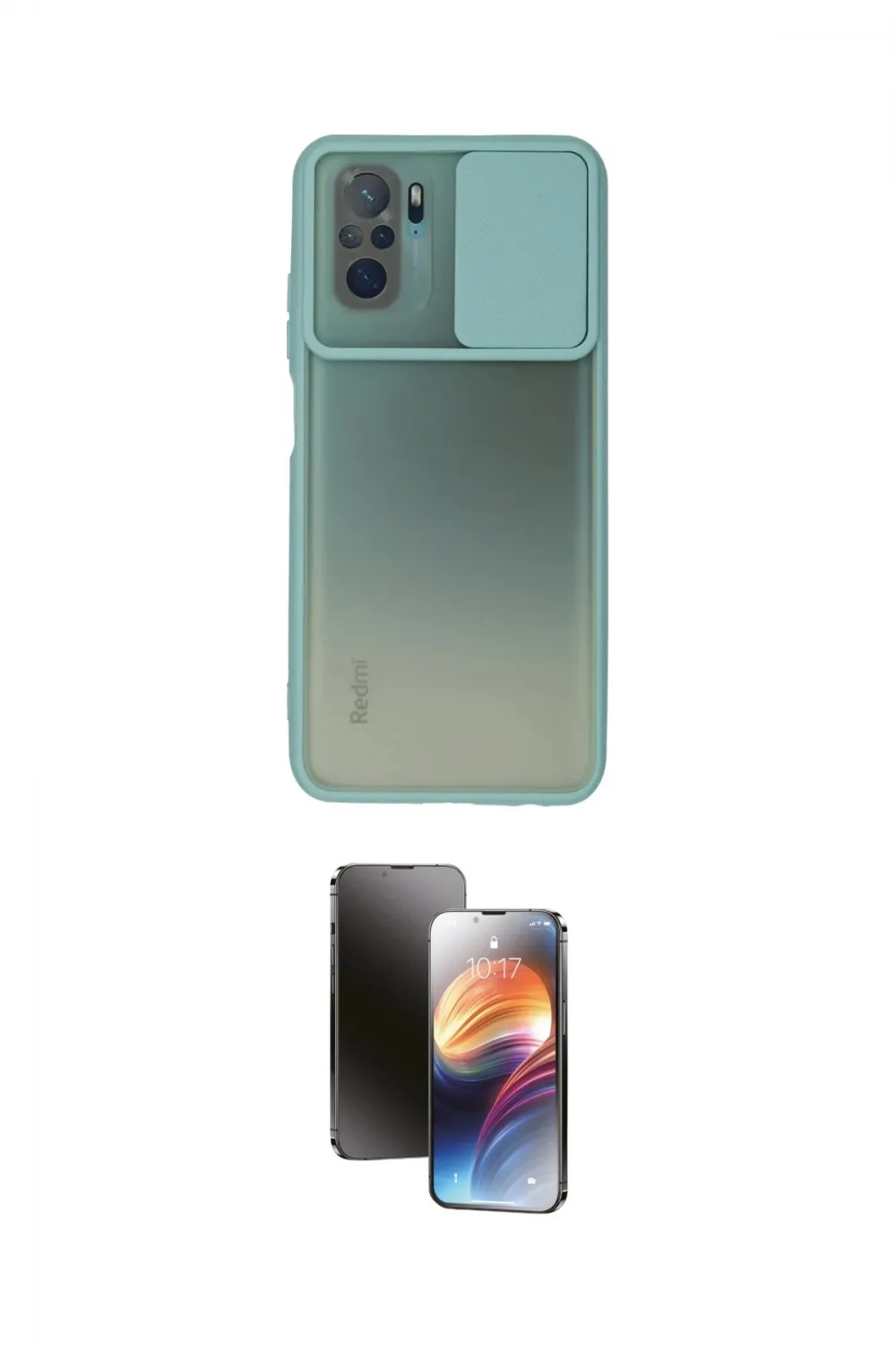 ieg™ Redmi Note 10 Kılıf Vadi Çizgi - Siyah 3D Antistatik Mat Seramik Nano Ekran Koruyucu